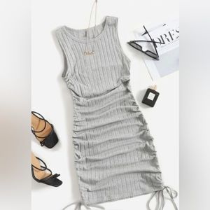 NWOT SHEIN EZwear Ruched Drawstring Side Bodycon Dress
